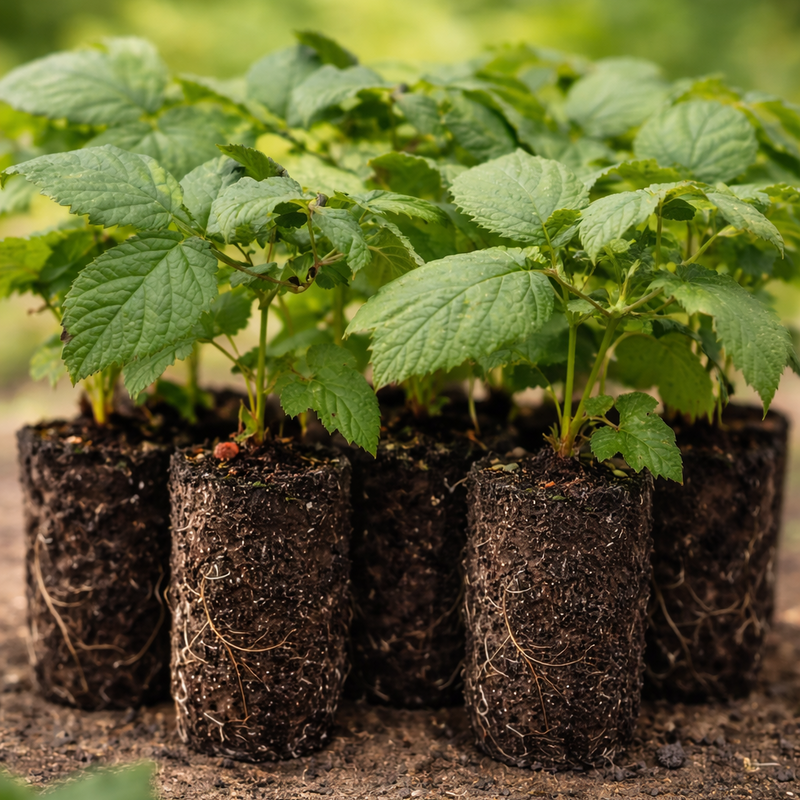 potted raspberry plants Tahi Black Raspberry Plug Plants – Thornless Variety | Large, Sweet Berries | Cold Hardy, High Yield, Non-GMO