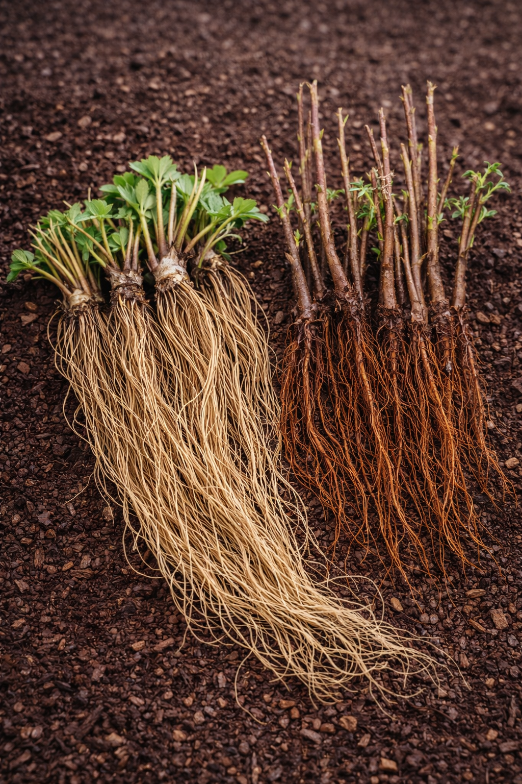 Basket of mixed berries including strawberries, blueberries, and raspberries on a wooden background.