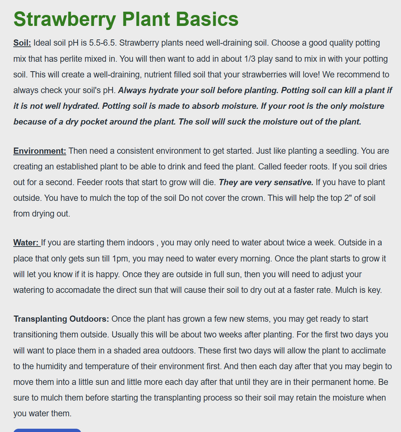 Strawberry Plant variety pack ( Honeoye, Sparkle, Seascape, Albion, San Andreas) 25 plants total